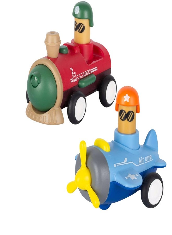 PCN TECHNOLOGY PCN Combo of Top Gear Push and Go Aeroplane - Train for Kids | Friction Toys for Kids | Press and go Toy Cars for Toddlers (Multicolor, Aeroplane - Train) - Image 3